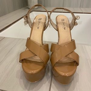 Diverse Style by Sydni Dion Platform Pageant Heels in Oatmeal